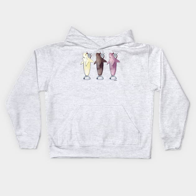 Trio of Milksharks Kids Hoodie by lizstaley